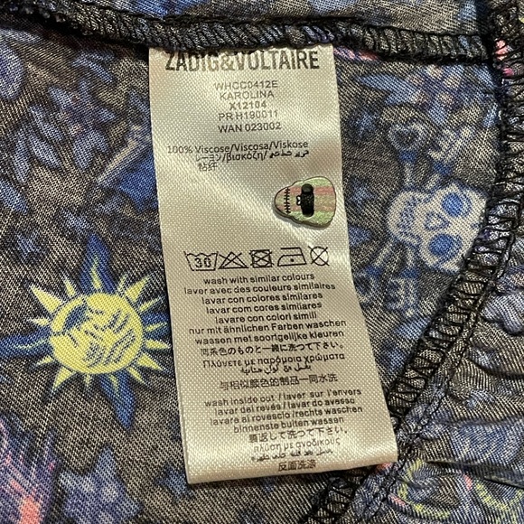 Zadig & Voltaire Pirate Skeleton Floral Sailor Spooky Tattoo Dress - Picture 16 of 16